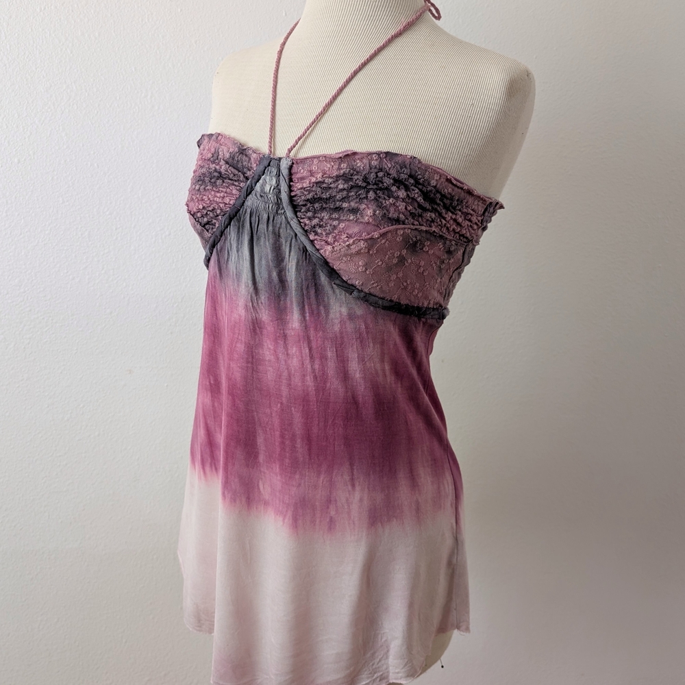 Free People Pink and Gray Textured Top - Picture 4 of 10